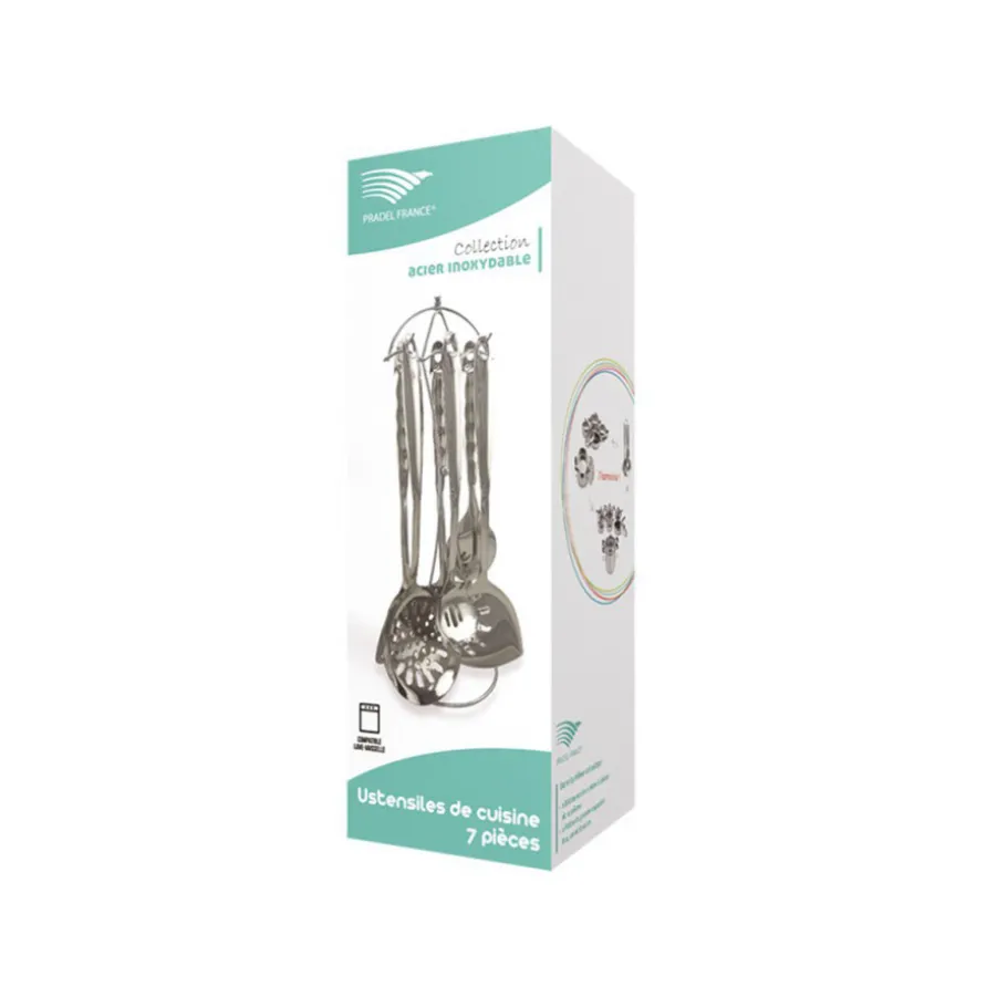 Flash Sale 6 Ustensiles et leur support inox Ustensiles De Préparation
