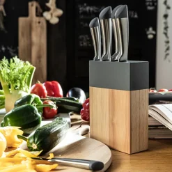 Outlet Bloc 5 couteaux inox monocoques Blocs Couteaux De Cuisine