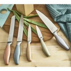 Hot Bloc 5 couteaux métallisés Couteaux À Pain|Blocs Couteaux De Cuisine