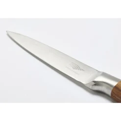 New Coffret 3 couteaux tout inox effet bois Sets De Couteaux De Cuisine|Coffrets Couteaux De Cuisine