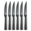 Clearance Lot de 6 couteaux à steak tout inox noir Couteaux À Steak
