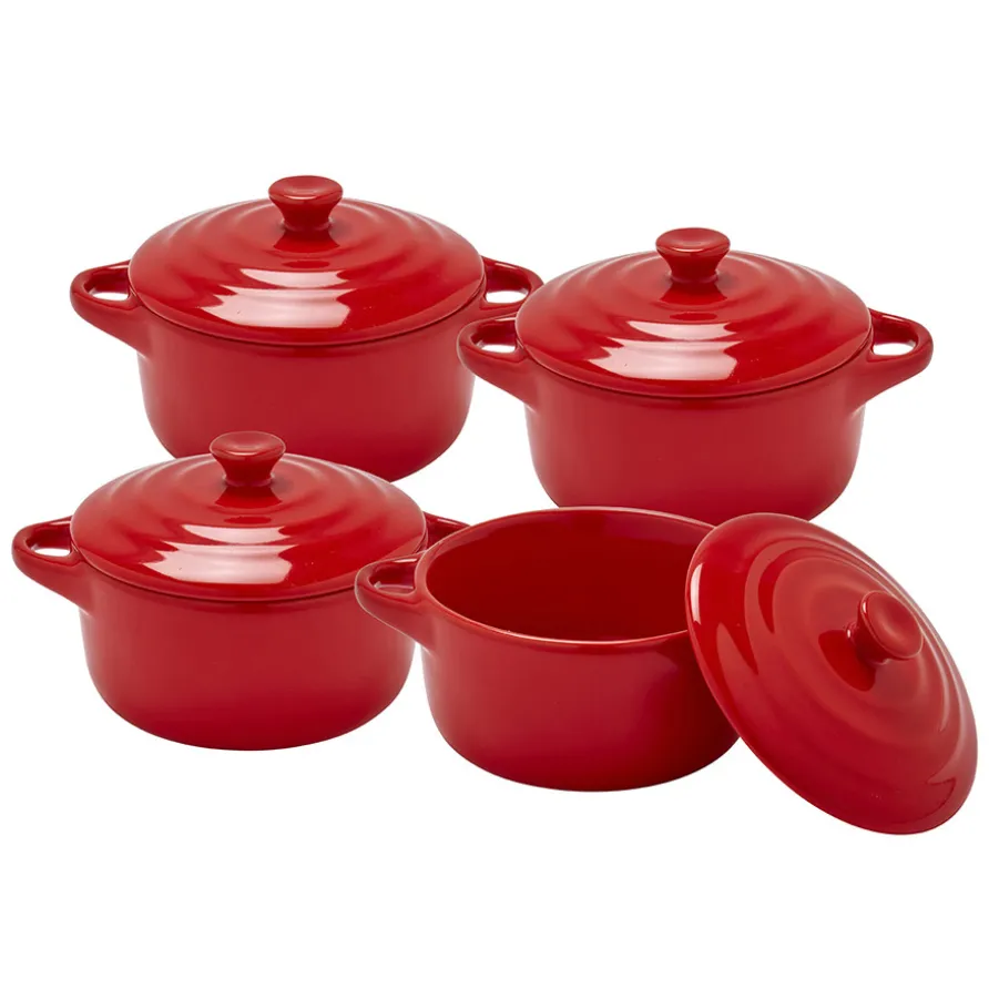 Shop Lot de 4 mini-cocottes Plats À Four|Cocottes Et Roasters