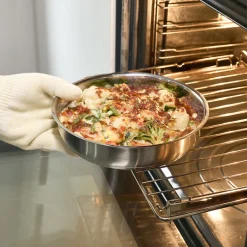 Cheap Lot de 3 poêles tout inox + 1 manche amovible Batteries De Cuisine|Poêles