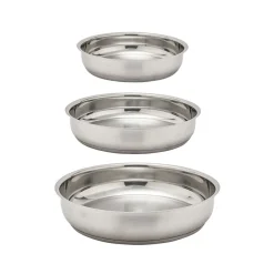 Cheap Lot de 3 poêles tout inox + 1 manche amovible Batteries De Cuisine|Poêles