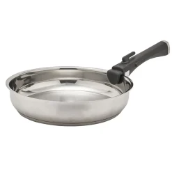 Cheap Lot de 3 poêles tout inox + 1 manche amovible Batteries De Cuisine|Poêles