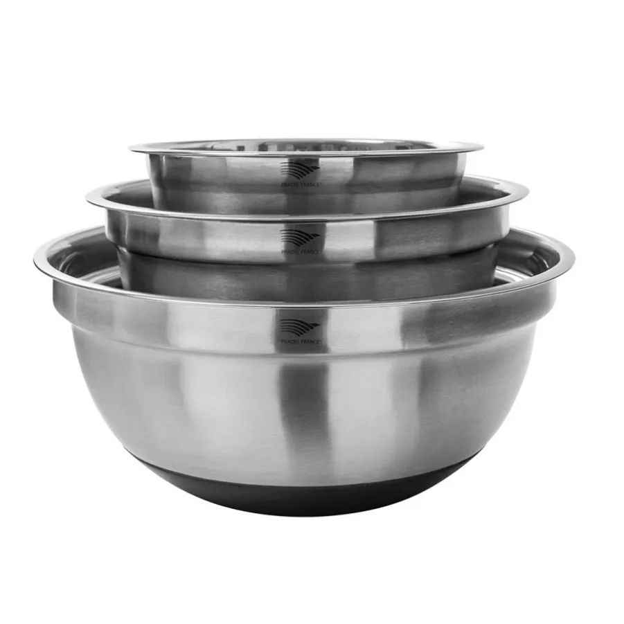 Sale Lot de 3 saladiers inox avec couvercles Ustensiles De Préparation|Boite De Conservation Alimentaire