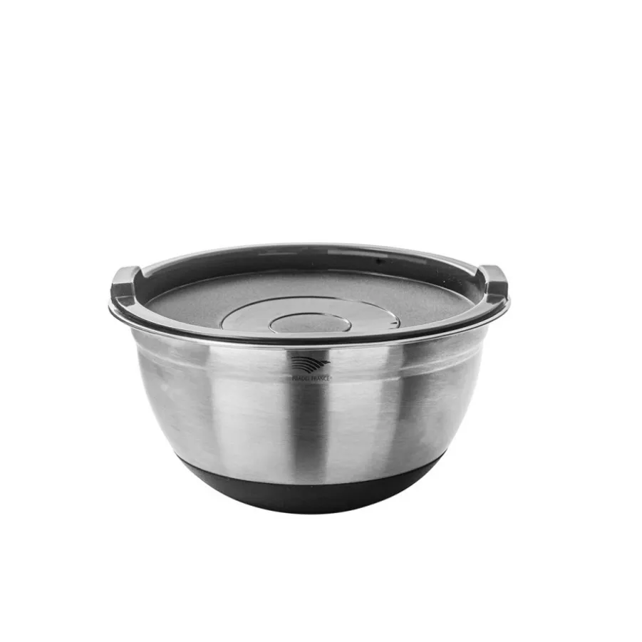 Sale Lot de 3 saladiers inox avec couvercles Ustensiles De Préparation|Boite De Conservation Alimentaire