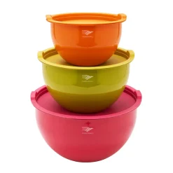 Cheap Lot de 3 saladiers inox multicolores avec couvercles Ustensiles De Préparation|Boite De Conservation Alimentaire