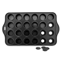 Flash Sale Maxi moule 24 mini muffins fond amovible Moules En Acier Carbone