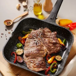 Sale Poêle grill fonte d'aluminium Plancha, Barbecue Et Grill|Poêles